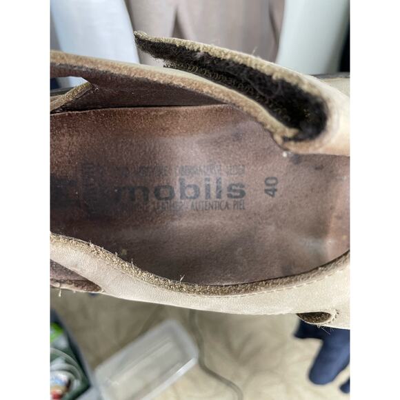 Mobils Slingback Sandals Open Toe Adjustable Straps Cork Footbed Leather Tan 40 - Picture 12 of 12